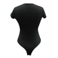thumbnail image 4 of 2025 1 Pce Maillot de Bain pour Femmes à Col Rond Maillot de Bain pour Femmes Grande Taille Col Ras du Cou Manches Courtes Justaucorps Jaune Bikini Nuage Collection T-Shirt Hauts de Bikini en Latex Couleur Unie, 4 of 7
