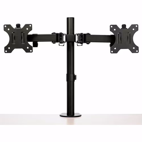 StarTech Desk Mount Dual Monitor Arm, Ergonomic VESA Compatible Mount for up to 32" (17.6lb/8kg) Display, Clamp/Grommet, Articulating