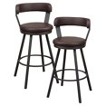 thumbnail image 1 of Lexicon Appert Chaise Pivotante en Métal Hauteur Pub en Argent Chiné/brun (Ensemble de 2), 1 of 8