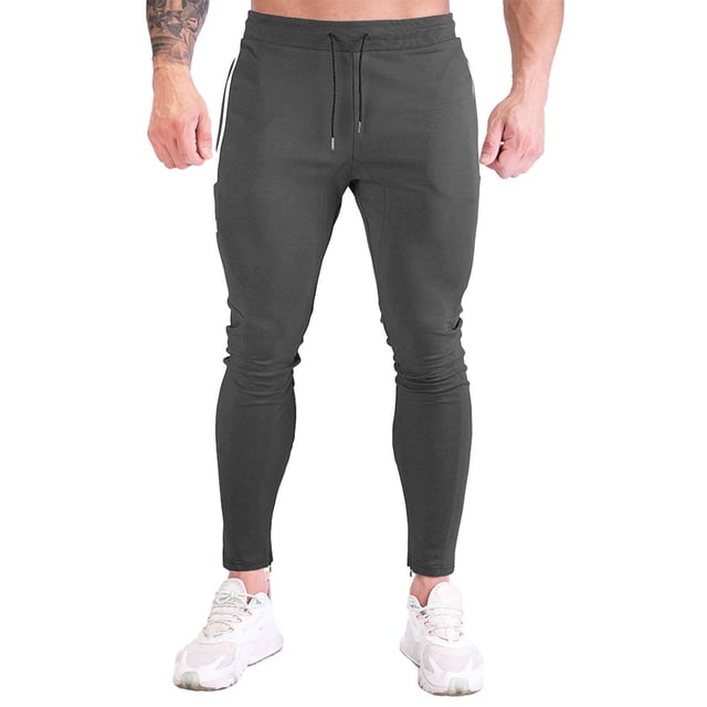 FAIWAD Men's Slim Sweatpants Elastic High Waist Drawstring Workout Athletic Pants with Pockets