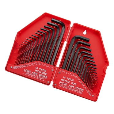 30-Piece Hex Key Allen Wrench Set with Precise and Chamfered Tip, L Shape Allen Key Set with Storage Case