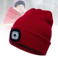 thumbnail image 3 of Unisex Winter LED Light Luminous Warm Knitted Hat Outdoor Camping Head Lamp Cap, 3 of 8