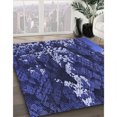 thumbnail image 3 of Ahgly Company Tapis Rond Lavable en Machine Intérieur Transitionnel Bleu Minuit, 6 Pieds Rond, 3 of 7
