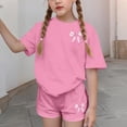 thumbnail image 4 of Robe d'Été à Manches Courtes Haut à Manches Courtes et Short Ensemble Deux Pièces pour Enfants Mignonne Détente d'Été Col Rond, 4 of 6