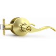 thumbnail image 1 of Poignées de Porte d'Intimité en Or Brossé pour Intérieur, Poignée de Porte Intérieure en Laiton Brossé Robuste avec Serrure, Style Ondulé, Sans Clé, Réversible pour Portes de Chambre et de Salle de Bain, 1 of 8