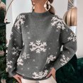 thumbnail image 1 of EGNMCR Chandails pour Femmes Col Rond Ample Tempérament Manches Longues Haut Tricoté de Noël, 1 of 1