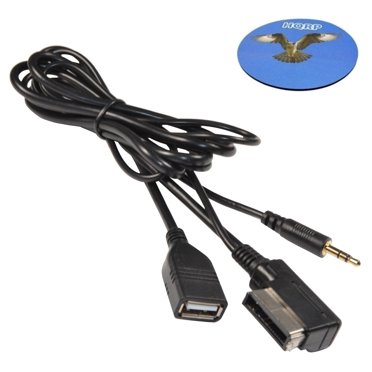 HQRP MDI AMI MMI Interface USB / AUX Cable for Audi A7 S7 RS7 Sportback 2011-2015 plus HQRP Coaster
