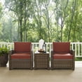 thumbnail image 2 of Afuera Living Ensemble de Conversation Moderne de Patio en Osier 3 Pcs, Brun et Sangria, 2 of 6