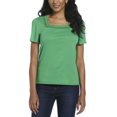 thumbnail image 1 of RAFAELLA Women's Square Neckline Short Sleeve Tee Shirt, 1 of 4