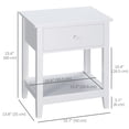 thumbnail image 3 of HOMCOM Table de Nuit Moderne, Table d'Appoint avec Tiroir et Tablette de Rangement, Blanc, 3 of 10