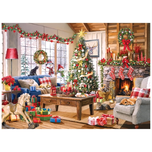 RoseArt - Colorluxe 1000-Piece - Cozy Christmas - Adult Interlocking Puzzle