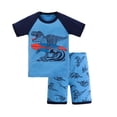 thumbnail image 3 of Ensemble de Pyjama pour Petit Garçon, Haut à Enfiler à Col Rond avec Imprimé de Dinosaure de Dessin Animé, Pyjama d'Été, Tenue de Nuit, Pyjama Garçon Taille 5-6 Ans, 3 of 3