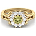 thumbnail image 2 of 4.5MM Round Lemon Quartz 925 Sterling Silver Yellow Plated Cluster Women Ring, 2 of 3