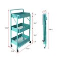 thumbnail image 4 of Pemberly Row Chariot Utilitaire de Rangement en Métal à 3 Niveaux Pliable Bleu, 4 of 12