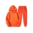 thumbnail image 1 of Innerwin Sweatshirts+Pant Outfits Two Pieces Men Tracksuit Set Sports 2 Pcs Fleece Jogger Sets Orange M, 1 of 2