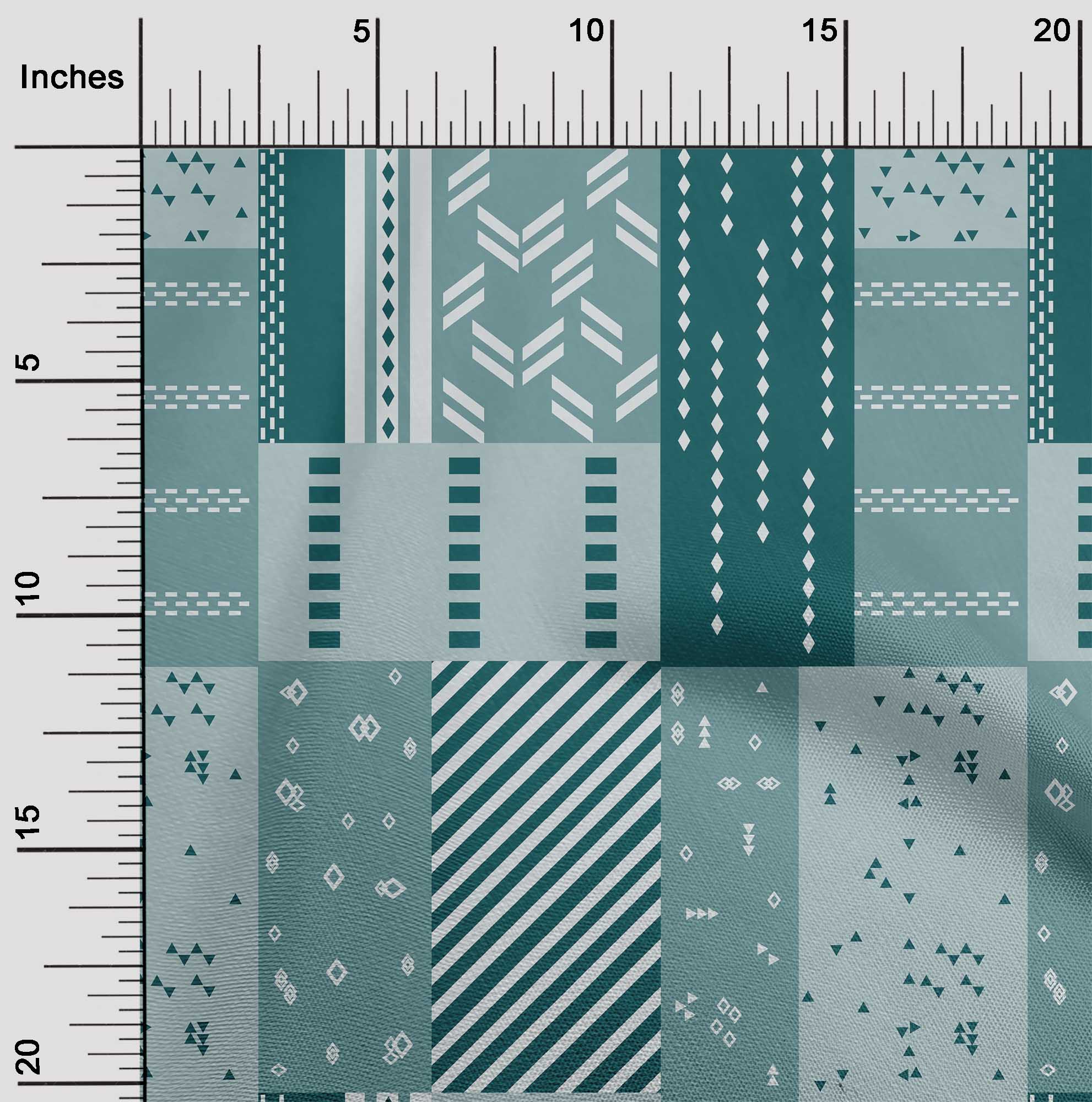 oneOone Organic Cotton Voile Fabric Patchwork Geometric Print Sewing Fabric BTY 42 Inches Wide