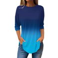 thumbnail image 1 of Birdeem Womens Fashion 3/4 Sleeve Round Neck Loose Tops Blouse, 1 of 9