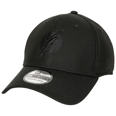 The Flash Logo Noir sur Coloris Noir Nouvelle Ère 39Thirty Chapeau Ajusté-Grand/très Grand