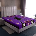 thumbnail image 4 of Erosebridal Purple Aztec Sheet Set Twin,Hippie Boho Bedding Sets Twin Size,3pcs, 4 of 7