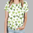 thumbnail image 2 of KIHOUT Nouvelles Arrivées Femmes T-Shirts de la Saint-Patrick, T-Shirt Vert Imprimé à Col Rond à Manches Courtes Mode pour Femmes Grande Taille, Taille P-5TG, 2 of 5