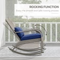 thumbnail image 4 of Outsunny Outdoor Wicker Adirondack Rocking Chair with Seat Cushion Pillow, 4 of 10