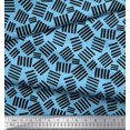 thumbnail image 3 of Soimoi Blue Modal Satin Fabric Brush Stroke Abstract Fabric Prints By Yard 42 Inch Wide, 3 of 3