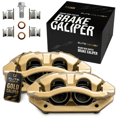 thumbnail image 1 of Max Advanced Brakes – EliteMAX Rear Brake Caliper Set for 2011-2019 Chevy Silverado 2500 HD, Driver & Passenger Side, Gold Powder Coated, Hardware Included, Disc Brake Caliper Assembly w/ Bracket, 1 of 8