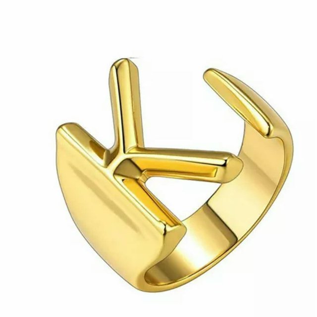 CUITING Fashion Adjustable Initial Alphabet Letter A-Z Ring Finger Rings Women Jewellery-Silver C