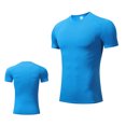 thumbnail image 3 of Justaucorps Blazer Extensible à Manches Courtes pour Homme, Haut Décontracté Mode, Couleur Unie, Séchage Rapide, pour Course, Mise en Forme, Gym, Entraînement, Plein Air, Vêtements d'Entraînement / IhhxPro, Bleu m, 3 of 9