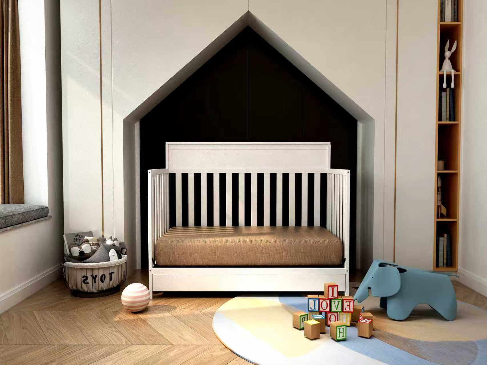 Lit de Bébé 4-en-1 avec Tiroir Brady de Concord Baby - Blanc