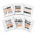 thumbnail image 1 of Inkdotpot Set of 6 Drink Coasters DecorativeNon,SlipCork Base4-inch Square PrintedCoastersEasy Clean- Quotes, 1 of 8