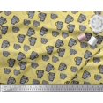 thumbnail image 3 of Soimoi Yellow Poly Georgette Fabric Life Begins After Coffee Text Print Fabric by the Yard 42 Inch Wide, 3 of 5