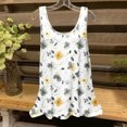 thumbnail image 2 of UPPADA Camisoles d'Été pour Femmes Col Rond Coupe Ample T-Shirts Décontractés Mode Sans Manches Vêtements de Plage Ourlet Fluide Chandails à Enfiler Hauts Plage Boho Vêtements Robe à Moins de 10 Dollars pour Femmes Blanc,G, 2 of 4