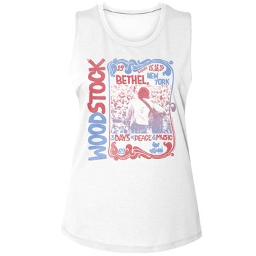 Woodstock Nouveau Débardeur Moulant Blanc à Bordure pour Femme