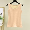 thumbnail image 2 of UPPADA Débardeurs d'Été pour Femmes, Col Ras du Cou Décontracté, Haut Rayé, Chandails Sans Manches Confortables, Tenue Quotidienne, Beige, m, 2 of 8