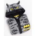 thumbnail image 4 of DC Comics Batman Boys Grey Stylised All-Over Print Logo Body & 3D Hood Bathrobe (11-12 Years), 4 of 7