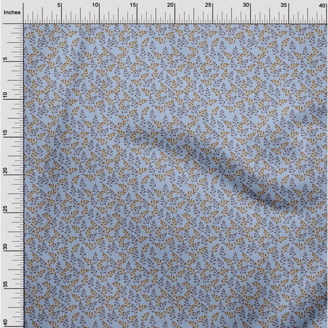 oneOone Cotton Poplin Fabric Leaf Leaves Print Fabric BTY 42 Inch Wide