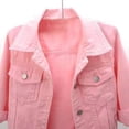 thumbnail image 4 of YiZYiF Veste en Denim Courte Colorée à Manches 3/4 pour Femme, Veste Délavée Légère, Manteau à Revers, Veste en Jean Boutonnée, Rose m, 4 of 7