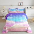 thumbnail image 2 of Erosebridal Dreamy Galaxy Stars Bedding Todder Comforter Set, Rainbow Clouds Down Comforter, Reversible 2 Pieces, 2 of 8