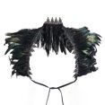 thumbnail image 2 of Fortune Cape Gothique à Plumes pour Femmes Halloween Cosplay Fête Châle à Lacets Boléro, 2 of 8
