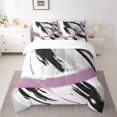 thumbnail image 2 of YST Black Grey Pink Gradient Abstract Comforter Set, 7-Piece, Full, 2 of 4