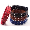 thumbnail image 4 of Spiked Dog Collar, Studded Dog Collar Leather Dog Collar Dog Collar with Spikes Punk Style Brass Spiked Dog Collar Adjustable Spiked Studded Rivet Brass Buckle Small Dog Collar, 4 of 7