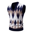 thumbnail image 1 of Birdeem Man Color Match Knit Tartan V-Neck Waistcoat, 1 of 3