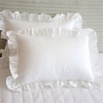 thumbnail image 1 of 100% Cotton Ruffle Pillowcase Ruffled Pillow Cover White Pillow Case, 1 of 5