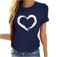 thumbnail image 1 of XZNGL T-Shirts pour Femmes Manches Courtes Col Rond Imprimé en Forme de Cœur Hauts Décontractés Blouse T-Shirt Hauts pour Femmes Décontracté Hauts Décontractés pour Femmes, 1 of 7