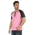 thumbnail image 3 of Inkmeso T-Shirts à Manches Courtes Raglan en Coton Léger Unis T-Shirt Classique Henley pour Hommes, 3 of 7