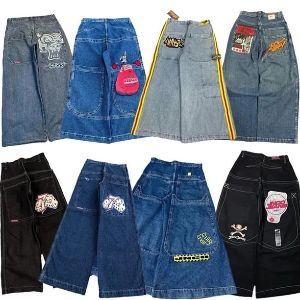 JNCO High quality Embroidered graphic jeans Y2K Hip Hop baggy