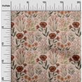 thumbnail image 2 of oneOone Polyester Spandex Brown Fabric Floral Retro Craft Projects Decor Fabric Printed By The Yard 56 Inch Wide, 2 of 5