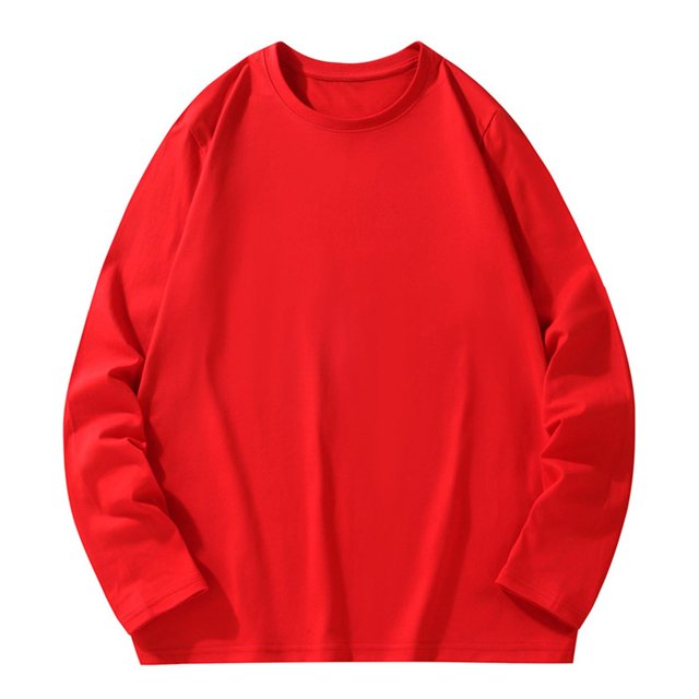 Qtocio Hauts pour Hommes, T-Shirt à Col Rond Uni à Manches Longues Décontracté Doux Confortable Basique pour Tous les Jours pour Hommes