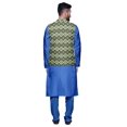 thumbnail image 3 of Atasi Solid Kurta Pajama & Printed Nehru Jacket Set For Mens Party Wear, 3 of 3